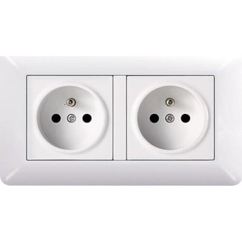 French Standard Pop Socket 146 Type French Wall Concealed Electrical Socket Pulg Panel Power Outlet 16A 110-250V