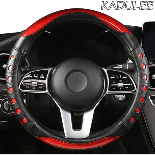 KADULEE Microfiber Leather Car Steering Wheel Cover For Toyotas Corolla CHR Avensis RAV4 Auris Yaris Land Cruiser Prado