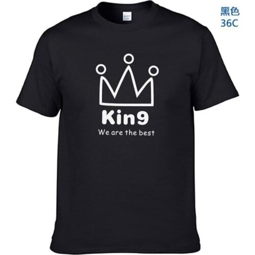King Queen Couples T Shirt Crown Printing Couple Clothes Summer Women Man T-shirt Casual O-neck Loose Lovers Tee Shirt Tops