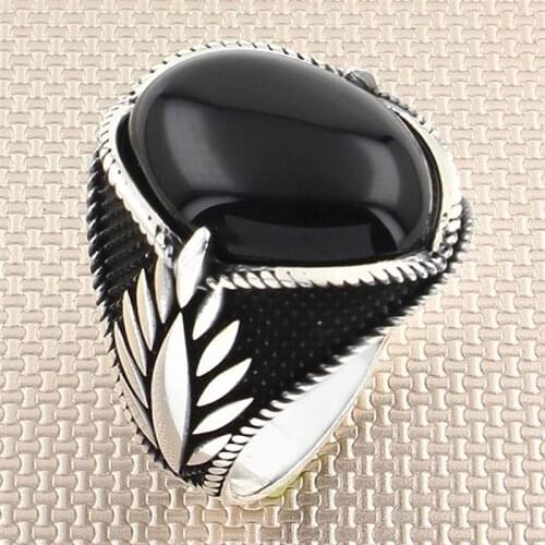 Sterling Silver Ring 925 With Stone For Men For Women Black Onyx Gemstone Gift For Him Mens Rings Handmade - Turkish Jewelry