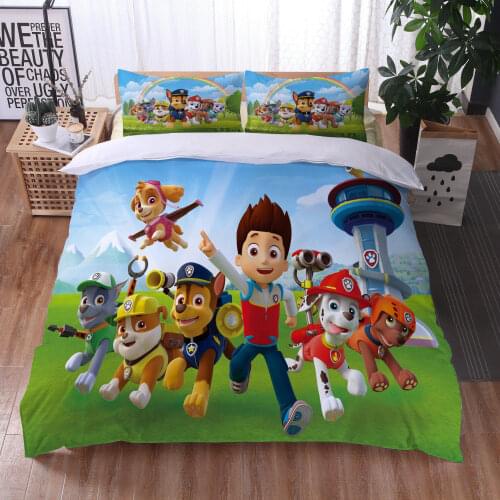 Paw Patrol Bedding Suit Quilt CoverSpin Master Children Bed Spead Bedroom Bed Duvet Cover Bedclothe 2/3pcs Set for Birthday Gift