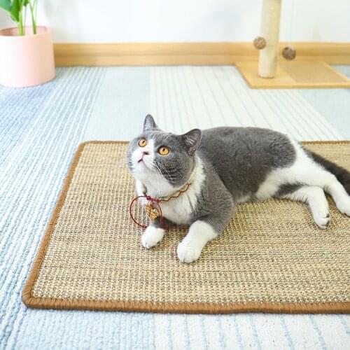 1pc Cat Toy Scratching Post Mat Scratcher Board Pad Mats Lounger Random Color Pet Sisal Pad Sofa Protection Pad Accessories