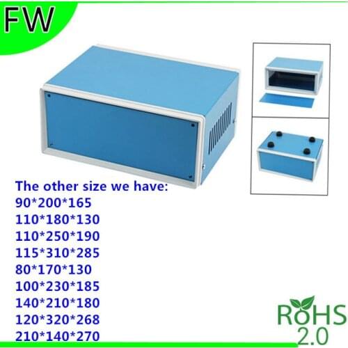 Blue Instrument metal chassis sheet metal iron box shell metal instrument enclosure Industrial controller case 180*130*110mm