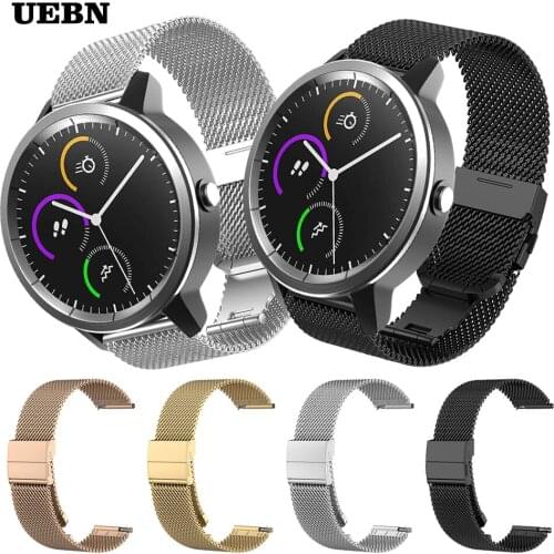 UEBN Metal mesh belt Milanese Strap For Garmin Active Band for Garmin Venu Sq vivoactive 4 forerunner 645 Bracelet Watchbands