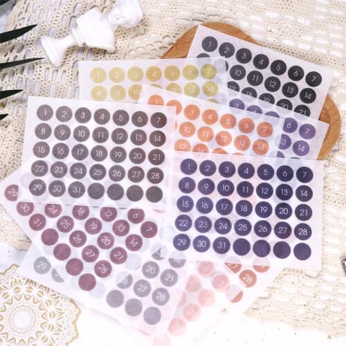 Fromthenon Round Number Sticker 365 Daily Days Stickers For 2021 Full Year diary Journal Supplies Planner Decorative Stationery