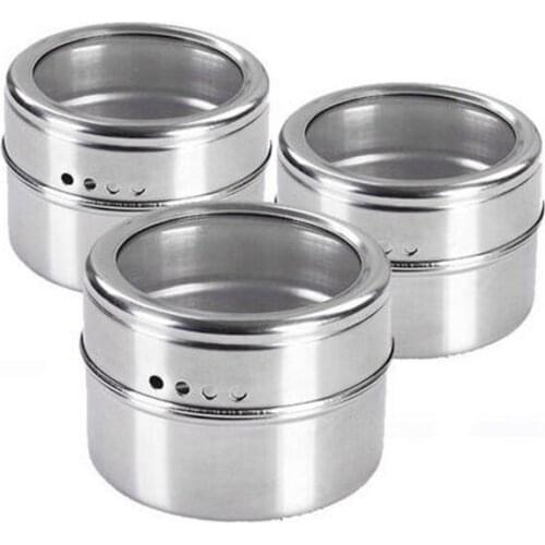 Stainless Steel Spice Jar Kitchen Magnetic Salt Bottle Creative Barbecue Pepper Pot