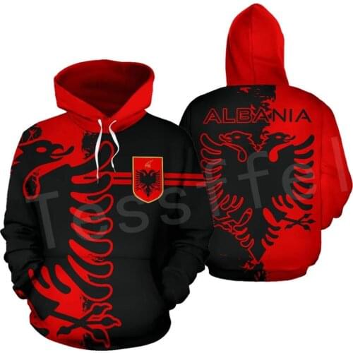 Tessffel Newest Country Flag Albania Symbol Funny NewFashion Men/Women Tracksuit zipper Jacket 3Dprint Casual Funny Hoodies B-15