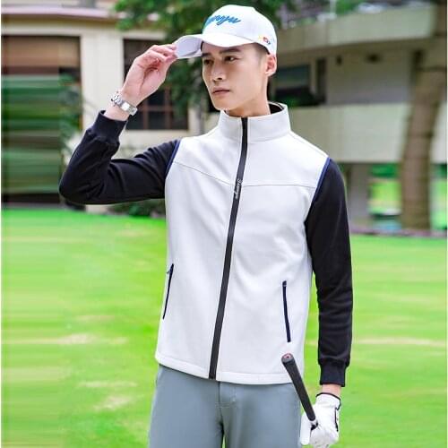 2019 New Men Warm Sleeveless Golf Vest Jackets Winter Full Zipper Windproof Waistcoat Windbreaker Golf Sportswear