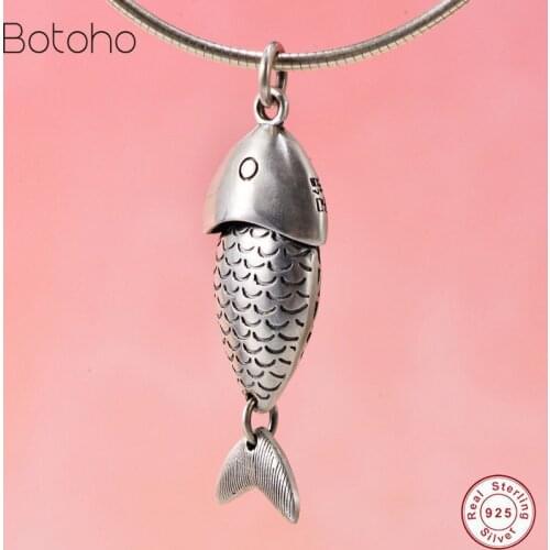 Original 990 Real Sterling Silver colour Lifelike Fish Pendant for Women Men Cute Animal Charm for Necklace Jewelry NO Chain