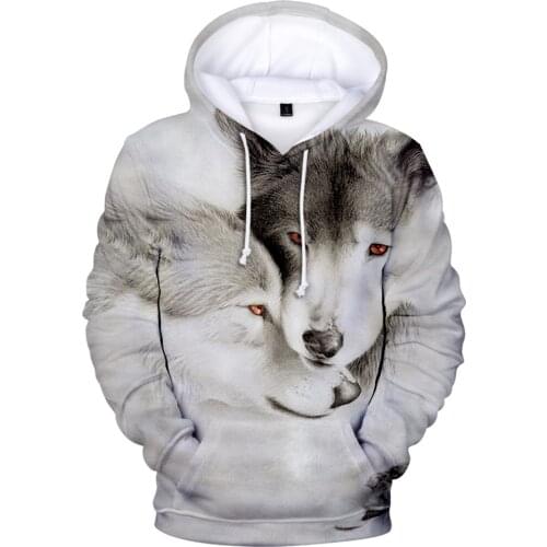 Trendy Popular Hooded Beast Wolf Pullovers Clothes 3D Print Spring Men/women Wild Animal Hoodies Casual Hoodie Sweatshirts