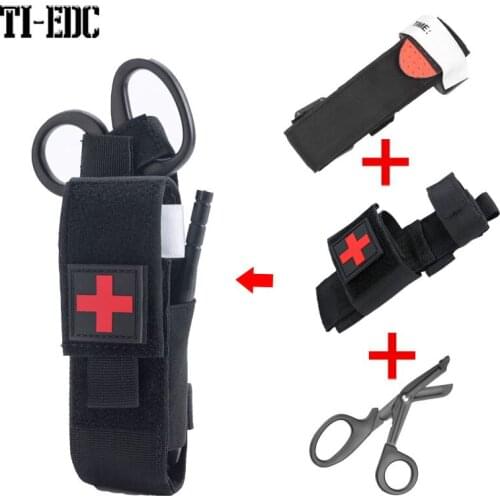 Tactical CAT Tourniquet & Trauma Medical Shear,Tourniquet Bag,MOLLE Pouch Duty Belt Loop for First aid kit,fast hemostasis