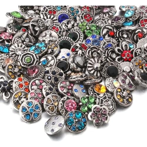 10pcs/lot New 12mm Snap Jewelry Religion Cross Round Rhinestone Snap Button for 12mm Snap Bracelets Necklaces DIY Jewelry