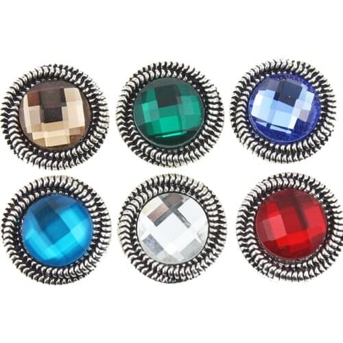 10pcs/lot Mixed Rhinestone Styles Metal Charms 18mm Snap Button Jewelry For Snaps Bracelet DIY Snap Jewelry