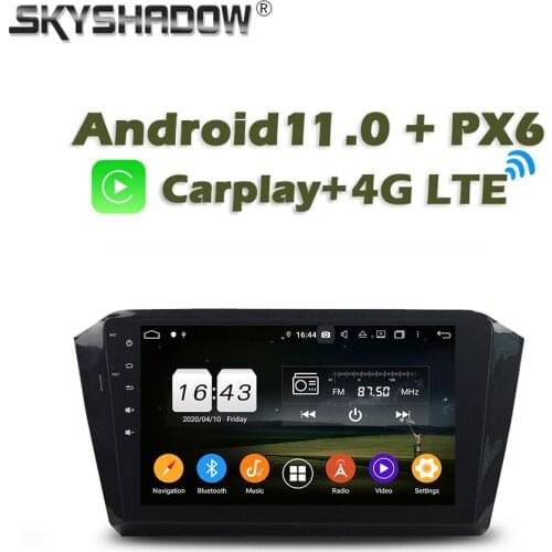 Wireless Carplay PX6 Car DVD Player Android 10 4G + 64GB 10.1" GPS RDS Auto Radio wifi Bluetooth 5.0 For VW Magotan 2016 2017
