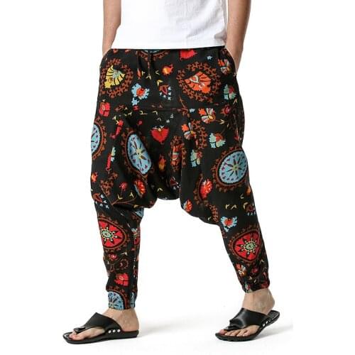 2021 Fashion Men Women Boho Hippie Baggy Cotton Harem Pants 3D Floral Trousers Men Casual Hip Hop Streetwear Sports Pants Male
