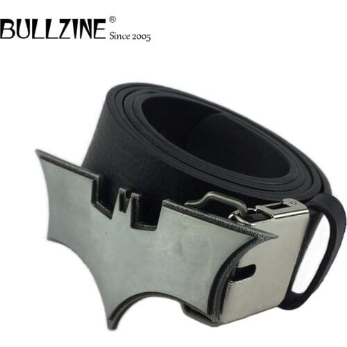 Bullzine zinc alloy film gift cowboy jeans belt buckle pewter finish with PU belt with connecting clasp FP-02853 drop shipping