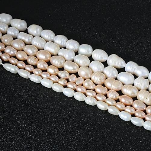6-13mm Irregular Freeform White Pink Natural Freshwater Pearl Beads For Jewelry Making Punch Loose Beads DIY Necklace Bracelet