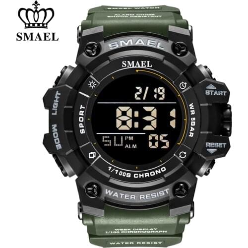 SMAEL Luxury Brand Mens Wrist Watch Military Digital Sport Watches Waterproof Luminous LED Quartz Clock Male Relogio Masculino