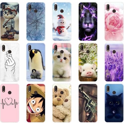 Phone Case For Huawei huawei p20 lite Soft Silicone Cute Cat Painted Back Cover For huawei p20 p 20 lite Case