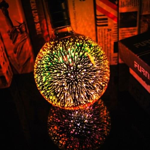 Household LED Screw Color Bulb 3D Fireworks Gypsophila Holiday Decoration Bulb Bedroom Atmosphere Light E27