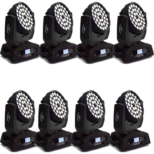 Hot Sale 8pcs/lot 36 x 12 Watt RGBW Pro Quad Color Led Zoom Moving Head Light Stage Wall Washing DJ Equipment Smooth Zoom