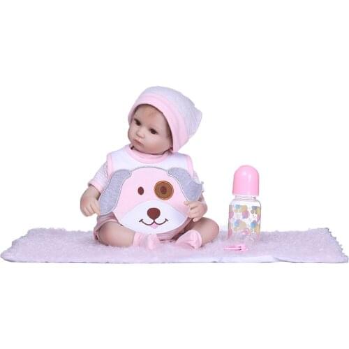 Huggable Reborn Baby Girl Doll 16 inch, Realistic Handmade Newborn Doll Soft