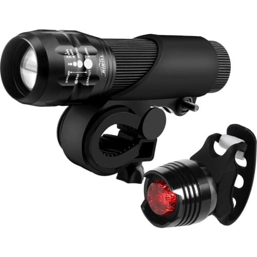 MTB Cycling Light Headlight & Taillight Set For Bike Accessories Bicycle Flashlight Front Torch+Rear Lamp Waterproof Bright Q5