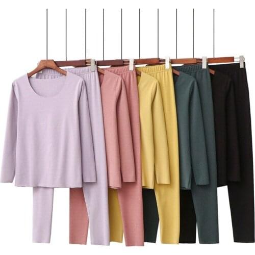 Hot Sale Womens Thermal Underwear Set Female Second Skin Thick Long Johns Winter Warm Clothing