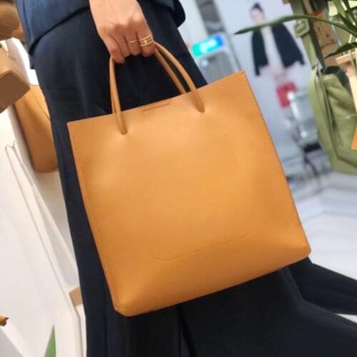 Leather Vegetable Tanned Top Layer Cowhide Handbag Niche Original Square Tote Shopping Bag Ladies Fashion New Messenger