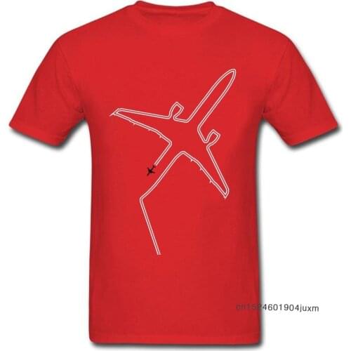 Oversized Men T-shirt Air Plane Print Tshirt Cotton T Shirt Contrails Slight Delay Gift Father Day Red Clothes Tees L