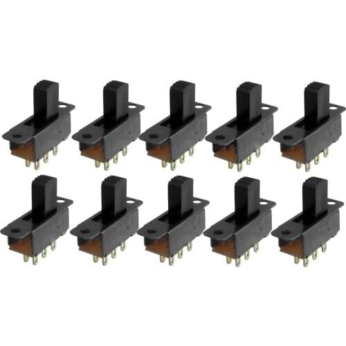 MYLB-10 Pcs 6 Pins 2 Positions DPDT On/On Mini Slide Switch