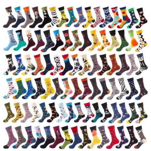 Hip-hop Socks Mens Skateboard Trendy Socks Ins Socks Cotton Trend Stockings Autumn and Winter Mans Tube Colorful Socks