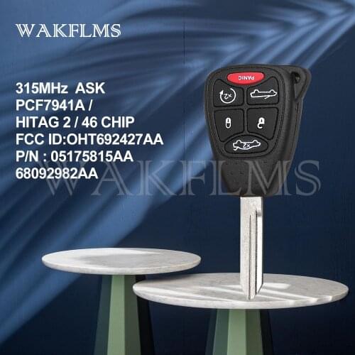 OHT692427AA Remote Car Key Fob For Chrysler Jeep Dodge 200 Convertible Sebring Country 05175815AA 68092982AA
