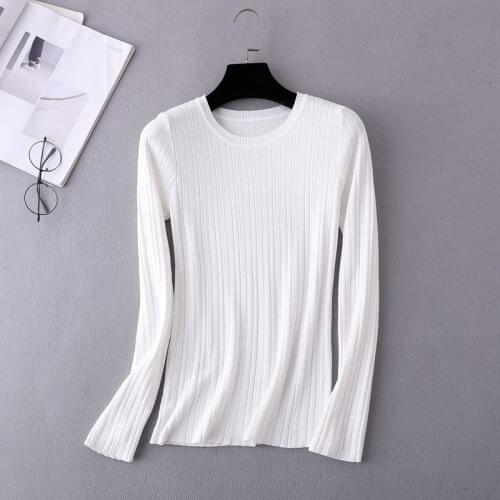 Autumn Women Sweater Pullover All-Match Slim Sweater Elegant Loose Ladies Fashion V-Neck Casual External Wear Top TT0035