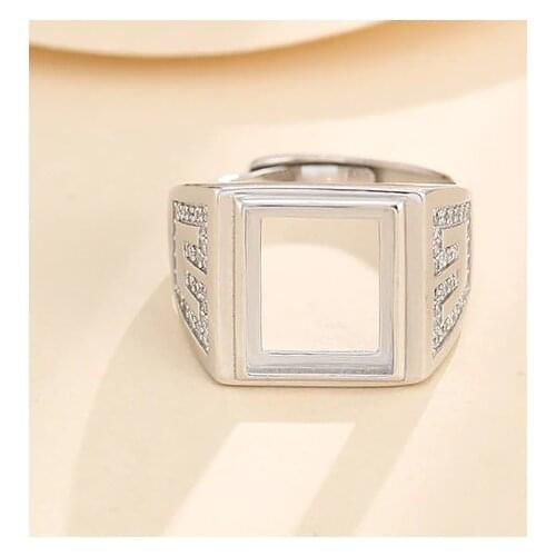 10*12mm 925 STERLING SILVER mens Semi Mount Bases Blanks base blank Pad ring ring Setting set jewelry gift A5461