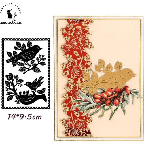 Panalisacraft Birds Frame Leaf Metal Cutting Dies Craft Dies Scrapbooking Card Making Album Embossing Stencil Die Cut Decoration