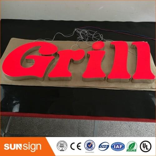 Custom business outdoor Advertising 3d letter light channel led sign
