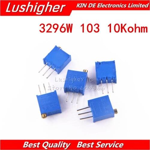 10pcs 3296W-1-103LF 3296W 103 10K Ohm 3296W-1-103 3296W-103 W103 Trimpot Trimmer Potentiometer