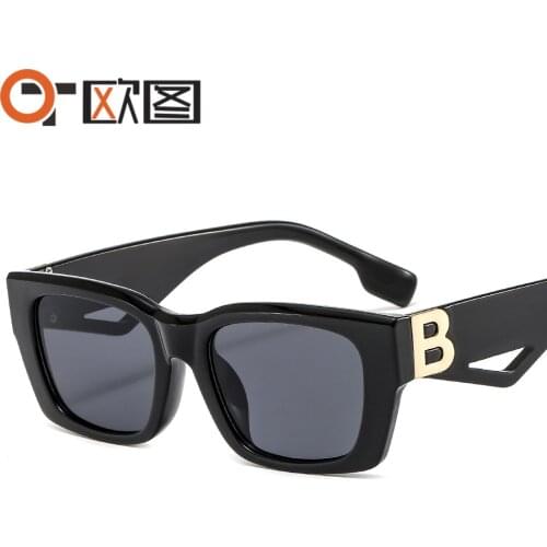 Rectangle logo sunglasses women men 2021 brand designer black red green blue car driving glasses retro oculos de sol feminino