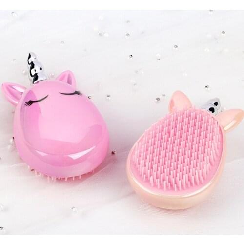 Unicorn Design Hair Styling Brush Detangle Hairbrush Scalp Massager Comb Salon Hairdressing Straight Wet Dry Hair Comb