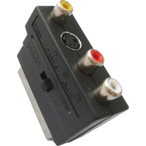 RGB SCART Male to 3RCA Female an S-Video A/V Adapter SCART to 3 RCA Phono & SVHS TV Adapter Converter/Free DHL Shipping/100PCS