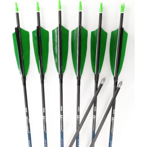 Archery Spine 500 600 700 800 900 1000 ID4.2mm Pure Carbon Arrow Shafts Recurve Bow Longbow Hunting Shooting 6/12PCS
