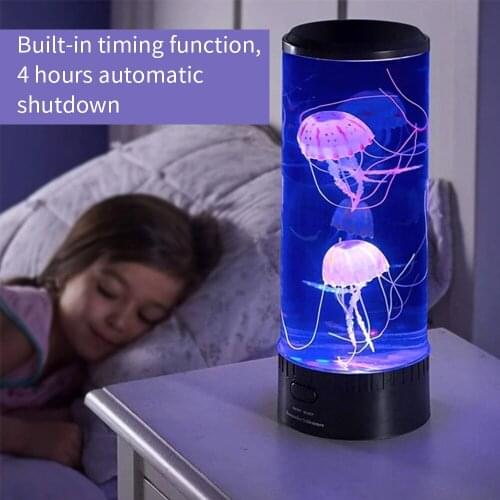 LED 7 Color Changing Jellyfish Lamp Aquarium Bedside Decoration Night Light Creative Versatile Night Lamp With Timing Function