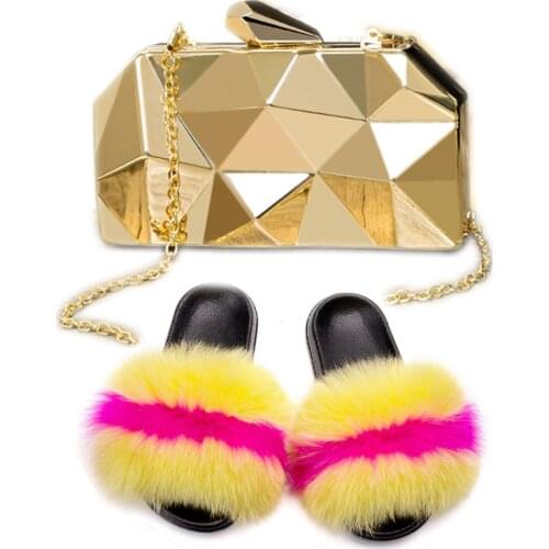 Shoes Fur Slippers For Women Summer Fashion Female Bag Slide Rubber Sole Shoes Casual Comfortable Footwears 2020