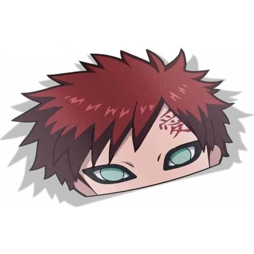 13cm x 8.4cm for Gaara Peek Anime Big Head Vinyl Cartoon Car Sticker JDM Window Trunk Decal Car Accessories