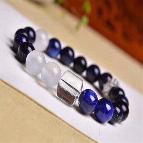Blue Sandstone Bead Bracelets For Women On The Womens Hand Fashion Jewelry Christmas Gift Charm Bracelets