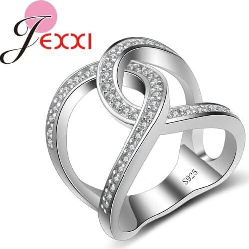 Fashion Jewelry Cross Ring Trendy Rings 925 Sterling Silver Cubic Zircon Hot Valentines Gift Women Wedding Party Jewelry
