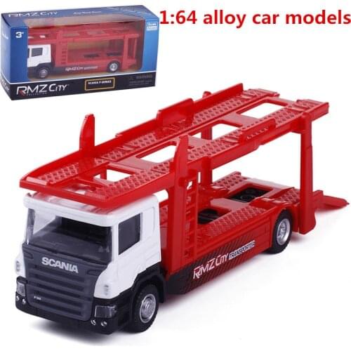 1:64 alloy car models, Semi - trailer carrier toy vehicles,metal diecasts,Inertial taxiing toys,educational toys,free shipping