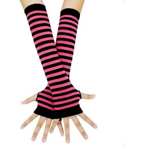 2Pcs Sport Sleeve Arm Sleeve UV Proof Striped Running Cycling Fishing Arm Cover Fashion Lolita Cosplay Gloves Accessories Cuff