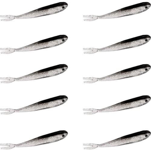 10 Pcs Soft Fishing Lures Tiddler Bait Bionic Minnow Saltwater Freshwater Worms Fishing Gear Artificial Bait Bass Tackle Jigs